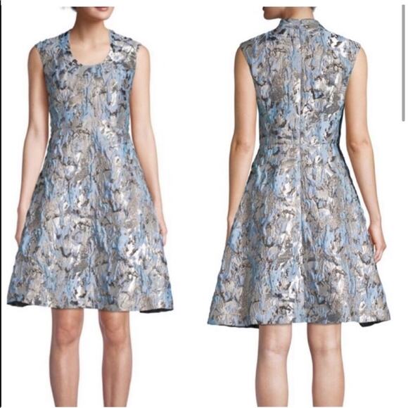 Aidan Mattox Blue and Silver Dress - Picture 1 of 13